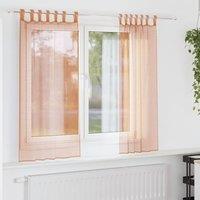 Berkfield Home Voile Curtains with Loops 2 pcs Terracotta 140x175 cm in Brown