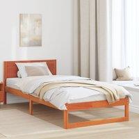 Berkfield Home Bed Frame Wax brown Solid wood 80 x 200 cm Durable Bed Frame