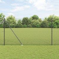 Berkfield Home Welded Wire Fence with 13 Spike Posts Grey 1.6x25 m Steel