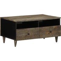 Berkfield Home Coffee Table Light Grey 80x54x40 cm Solid Wood Mango | Size: 80 x 54 x 40 cm