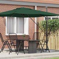 Berkfield Home Cantilever Roma Parasol Green 286x285x265 cm Aluminium | Size: 286 x 285 x 265 cm
