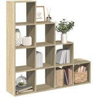 Berkfield Home Room Divider Bookcase 4-Tier Sonoma Oak 131.5x29x131.5 cm Engineered Wood in Brown
