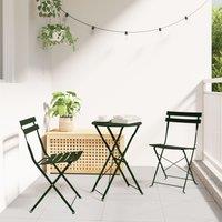 Berkfield Home Outdoor Chairs Dark green Metal Medium Foldable Patio Chair