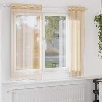 Berkfield Home Voile Curtains with Grommets 2 pcs Sand in Brown