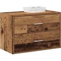 Berkfield Home Cabinet with 2 Drawers Old Wood 60x31x40 cm Engineered Wood in Brown | Size: 60 x 31 x 40 cm