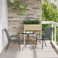 Berkfield Home 3 Piece Garden Bistro Set Anthracite Textilene & Steel in Grey