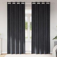 Berkfield Home Blackout Curtains with Eyelets 2 pcs Dark Grey Velvet