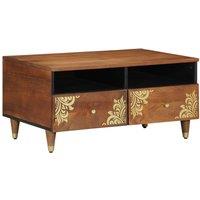 Berkfield Home Coffee Table 80x54x40 cm Solid Wood Mango in Brown | Size: 80 x 54 x 40 cm