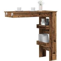 Berkfield Home Wall Bar Table Old Wood 102x45x103.5 cm Engineered Wood in Brown