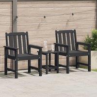Berkfield Home Garden Dining Chairs 2 pcs Black HDPE