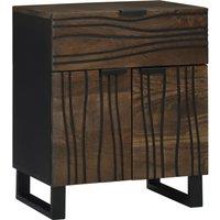 Berkfield Home Bedside Cabinet - 50x33x60 cm, Made from Solid Mango Wood in Brown | Size: 50 x 33 x 60 cm