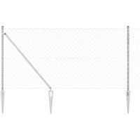 Berkfield Home Chain Link Fence with 7 Spike Posts 1.4x10 m Galvanised Steel in Silver