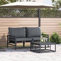 Berkfield Home Garden Sofa Set 3 pcs Anthracite Steel