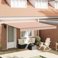 Berkfield Home Manual Retractable Awning Multicolour Stripe 400x300 cm in Orange