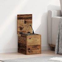 Berkfield Home Storage Box with Lid Old Wood 30x35x35 cm Engineered Wood in Brown | Size: 30 x 35 x 35 cm