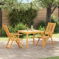 Berkfield Home 3 Piece Garden Dining Set Solid Wood Acacia