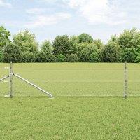 Berkfield Home Hexagon Fence 0.4x10 m Galvanised Steel in Silver