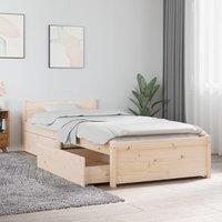 Berkfield Home Bed Frame with Drawers 75x190 cm Small Single in Brown