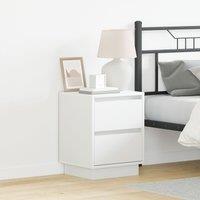 Berkfield Home Bedside Cabinets with LED Lights 2 pcs White 39x34.5x50 cm
