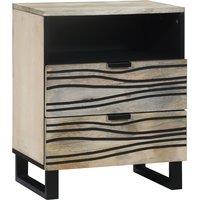 Berkfield Home Bedside Tables with Drawer White & Black 50 x 33 x 60 cm