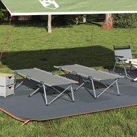 Berkfield Home Folding Camping Beds 2 pcs with Carry Bag Grey 600D Oxford Fabric