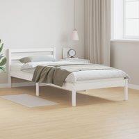 Berkfield Home Bed Frame with Headboard White 100x210 cm Solid Wood Pine
