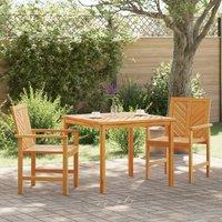 Berkfield Home 3 Piece Garden Dining Set Solid Wood Acacia in Brown