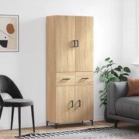 Berkfield Home Highboard Sonoma Oak 69.5x34x180 cm Engineered Wood in Brown