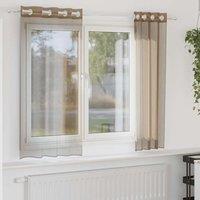 Berkfield Home Voile Curtains with Grommets 2 pcs Light Brown