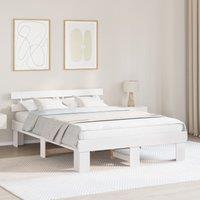 Berkfield Home Bed Frame with Headboard White 140x200 cm Solid Wood Pine