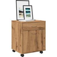 Berkfield Home Rolling Cabinet Artisan Oak 45x38x54 cm Engineered Wood in Brown | Size: 45 x 38 x 54 cm