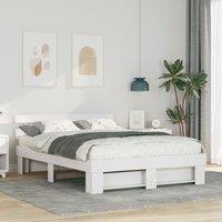 Berkfield Home with Headboard White 140 x 200 cm Solid pine wood