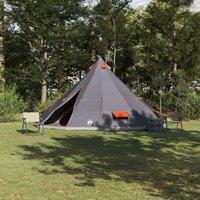 Berkfield Home Family Tent Tipi Grey & Orange 12-Person Waterproof