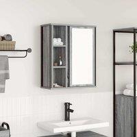 Berkfield Home Bathroom Wall Cabinet with Mirror Grey Sonoma 50x21x60 cm | Size: 50 x 21 x 60 cm