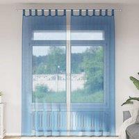 Berkfield Home Voile Curtains with Loops 2 pcs Royal Blue 140x260 cm