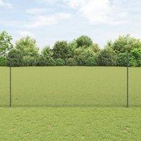 Berkfield Home Welded Wire Fence with 10 U Posts Grey 1.4x10 m Steel