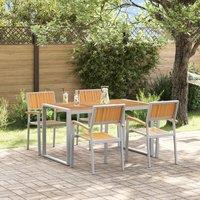 Berkfield Home 5 Piece Garden Dining Set Solid Wood Acacia & Metal in Grey