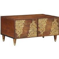 Berkfield Home Coffee Table 80x50x40 cm Solid Wood Mango in Brown | Size: 80 x 50 x 40 cm