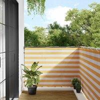 Berkfield Home Balcony Screen Yellow & White Stripe 120x800 cm