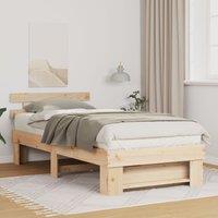 Berkfield Home with Headboard Brown 100 x 200 cm Solid pine wood