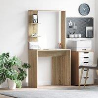 Berkfield Home Sonoma Oak Computer Desk Sonoma oak Engineered wood Medium in Brown