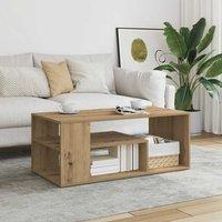 Berkfield Home Coffee Table Artisan Oak 100x50x40 cm Engineered Wood in Brown | Size: 100 x 50 x 40 cm