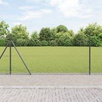 Berkfield Home Hexagon Fence Grey 1x10 m Steel