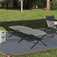 Berkfield Home Folding Sun Bed with Carry Bag Grey 600D Oxford Fabric