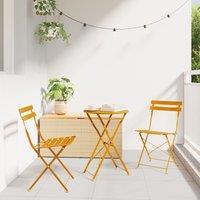 Berkfield Home Outdoor Chairs Mustard Metal Compact Foldable Outdoor Chair