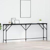 Berkfield Home Console Table Black Oak 200x29x75 cm Engineered Wood | Size: 200 x 29 x 75 cm