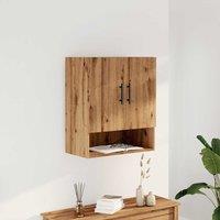 Berkfield Home Wall Cabinet Artisan oak 60x31x70 cm Engineered Wood in Brown | Size: 60 x 31 x 70 cm