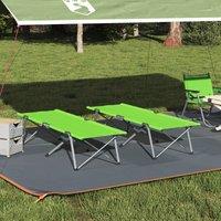 Berkfield Home Folding Camping Bed Dark green Metal frame with fabric surface