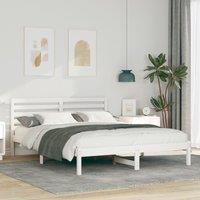 Berkfield Home with Headboard White 140 x 200 cm Solid pine wood