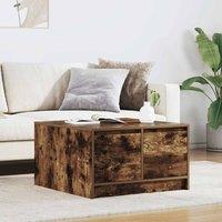 Berkfield Home Coffee Table with Drawers Smoked Oak 70.5x70x40 cm in Brown